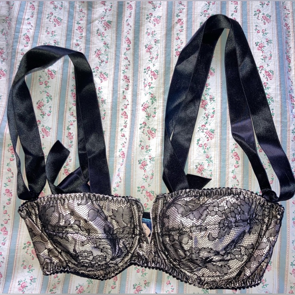 Bas Bleu Lace and Silk Bra 36B Handmade in Great Britain for Victoria’s Secret